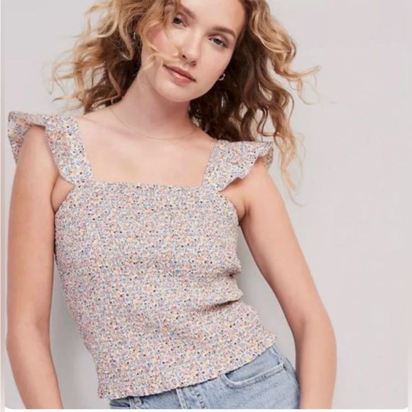 Old navy Colorful Floral Smocked Tank Top - Picture 1 of 4
